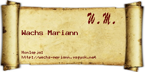 Wachs Mariann névjegykártya